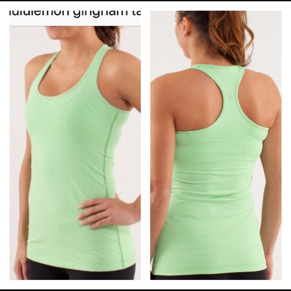 lululemon athletica Tops - Lululemon Cool Racerback Gingham Frond Tank